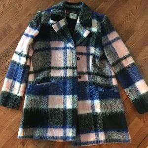 Women’s ELLE pink plaid coat